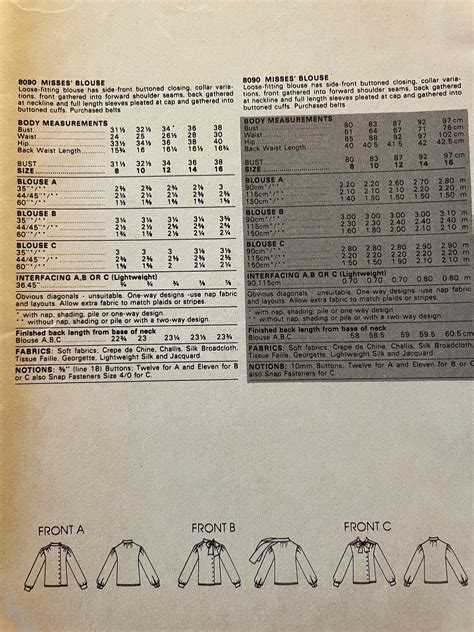 Vintage S Pussy Bow Blouse Pattern With Etsy