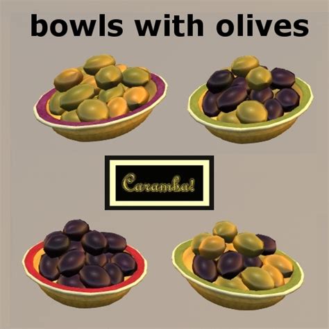 Second Life Marketplace Bowls With Olives Modify Copy