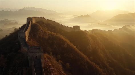 Premium Photo | An aerial view of the great wall of china