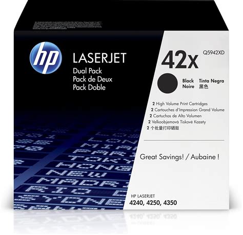 Amazon HP Original 42X Black High Yield Toner Cartridges 2 Pack