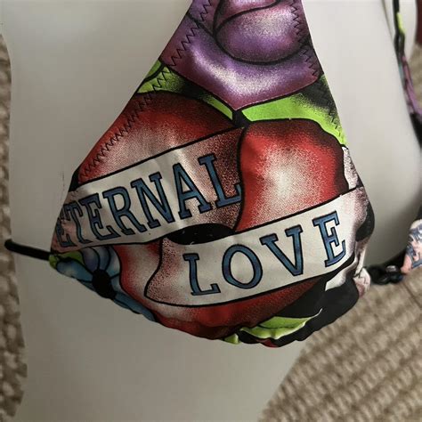 Ed Hardy Women S Black Bikini And Tankini Tops Depop