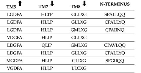 Conserved TM motifs in the LIV-1 fa conserved motifs in TM domains of ... 