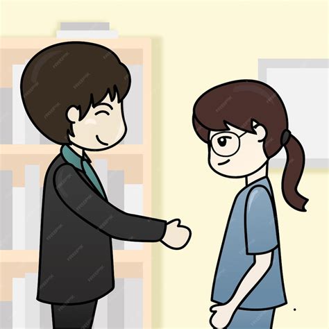 Premium Vector | Couple Man and woman first meeting Introduction cute ...