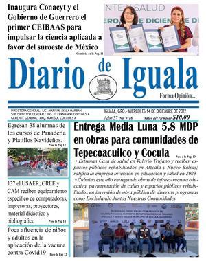 Calaméo Miercoles 14 De Diciembre De 22 Diario De Iguala