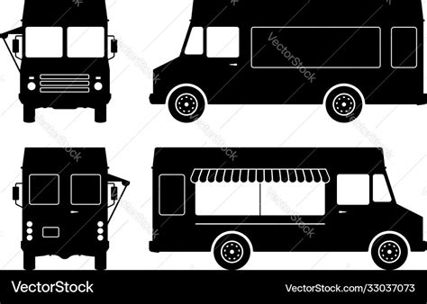 Food truck silhouette Royalty Free Vector Image