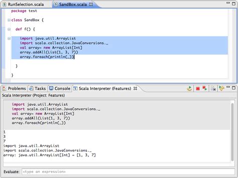 Scala Interpreter — Scala IDE 0.1-SNAPSHOT documentation