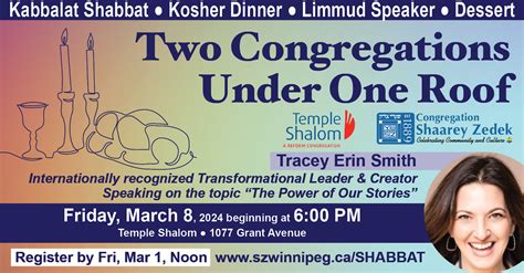 Shabbat Across Winnipeg Two Congregations Under One Roof Event