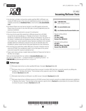 Fillable Online Fillable Able Rollover Able Rollover Form Fidelity