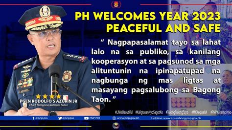 Mapayapa At Naging Ligtas Ang Selebrasyon Ng Bagong Taon Pnp