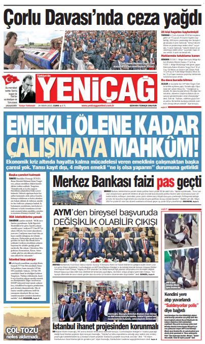 Yeniçağ Gazetesi nin 1 sayfası