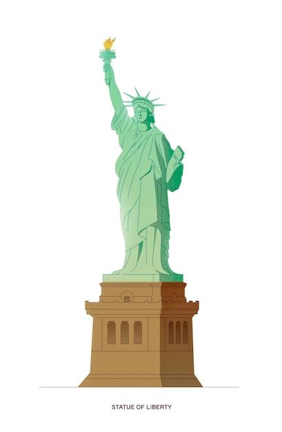 Nueva york la estatua de la libertad | Vector Premium