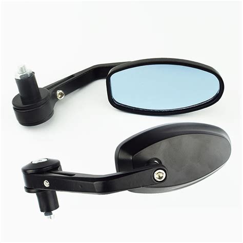 2pcs Black Motorcycle Rear Mirror Electric Bicycle Metal Wide Angle Of