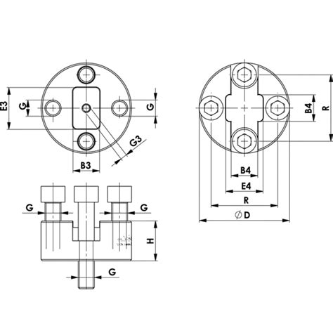 6498FR-M20x24 Basisplatte, rund, Größe= M20x24, Nut=24 | SARATOOLS
