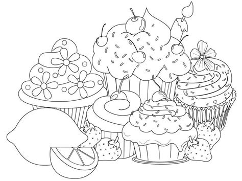 Table Dessert Coloring Page - Free Printable Coloring Pages for Kids