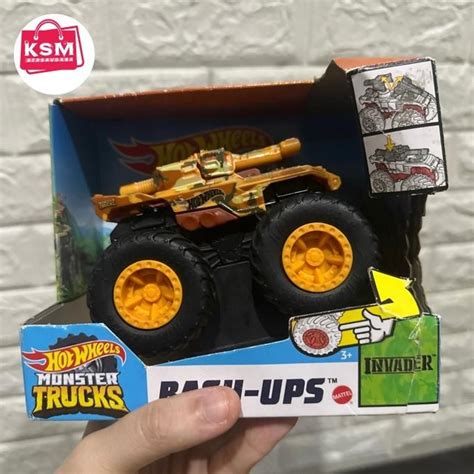Hot Wheels Monster Truck Bash Ups Invader Original Mattel Shopee Philippines