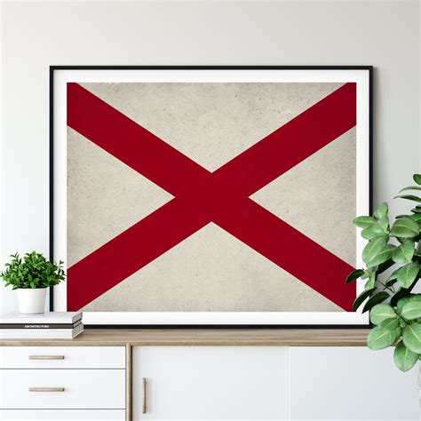 Alabama Flag Art Alabama Flag Print State Flag Poster AL - Etsy