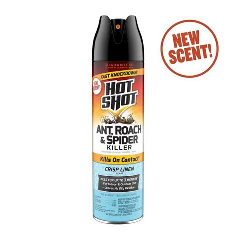 Hot Shot Oz Ant Roach And Spider Insect Killer Aerosol Spray Crisp Linen Scent HG