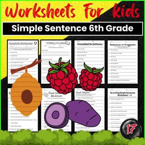 Simple Sentence Worksheets 6th Grade By Lib Anatomy School TPT