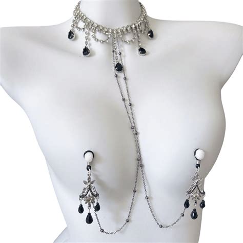 Amazon.com: Baroque Black Swan Nipple Clamps with Chain Necklace