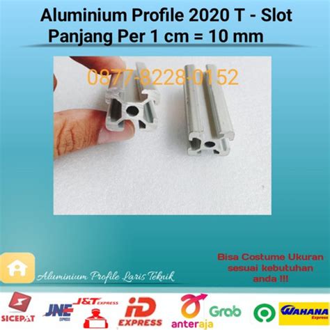 Jual Aluminium Profile 2020 T Slot Silver Per 1 Cm Murah Meriah Kab Bekasi Aluminium