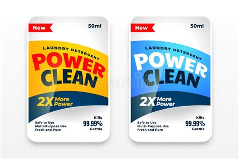 Detergent Wash Labels Design Set Of Two Stock Vector Illustration Of