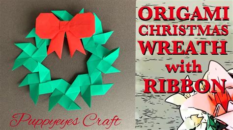 【origami Easy Christmas Wreath With Ribbon】how To Make Christmas