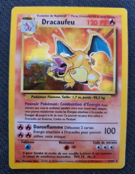 CARTE POKEMON DRACAUFEU CHARIZARD Set De Base 4102 Bon Etat Fr EUR 180