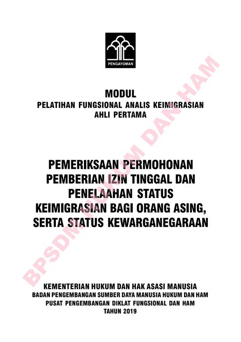 Modul 6 Izin Tinggal Imigrasi Humas Bpsdmkumham Halaman 1 PDF