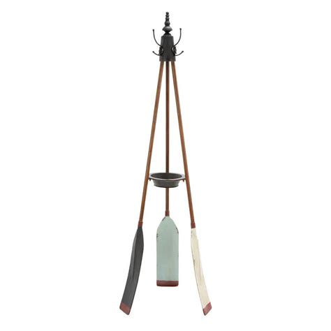 Litton Lane Brown Metal Coastal Coat Rack 56042 The Home Depot