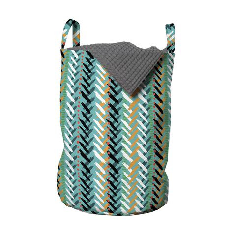 Abstract Laundry Bag Modern Design Art Print With Symmetric Brush