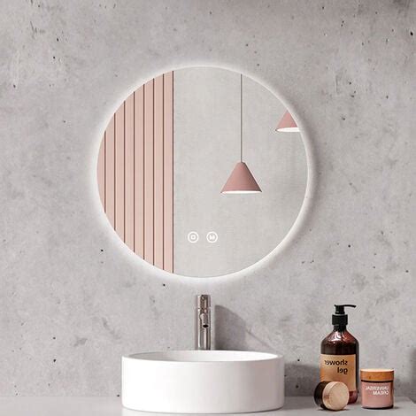 EMKE Miroir lumineux de salle de bain Rond rétro éclairage sans cadre