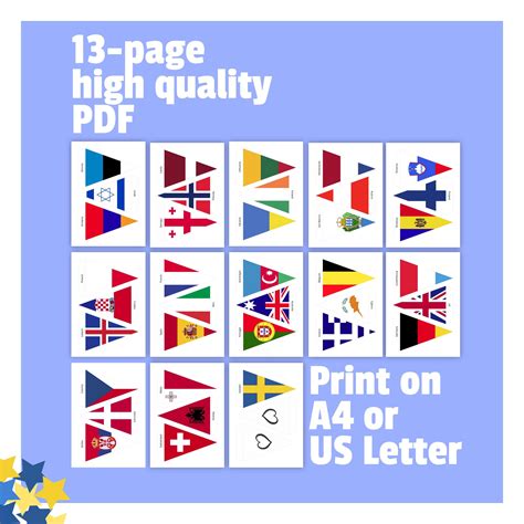 Printable Eurovision Party Bunting Flags for All 37 Participating ...