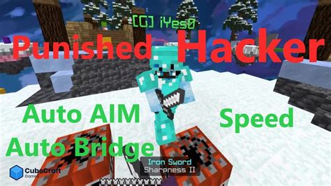 Punished HackerEggWars CubeCraft Bedrock Minecraft Solo Auto AIM