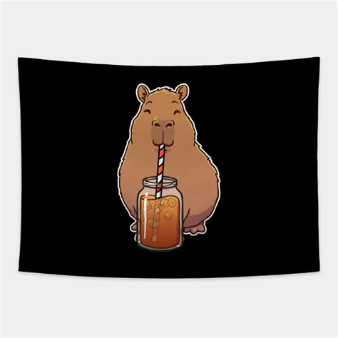 Capybara Iced Tea Capybara Tapestry Teepublic