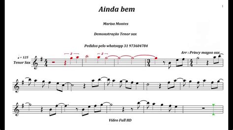 Ainda Bem Demonstra O Tenor Sax Full Hdprincy Magoo Sax Partituras