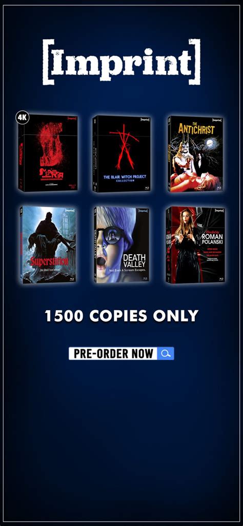 Imprint Films Limited Edition Deluxe Blu Ray Via Vision