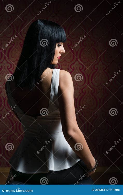 Beautiful Brunette Girl Glamour Portrait Stock Image Image Of
