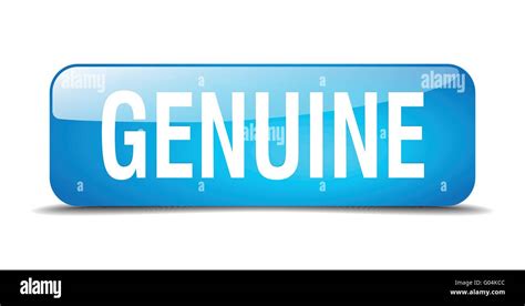 genuine blue square 3d realistic isolated web button Stock Vector Image ...