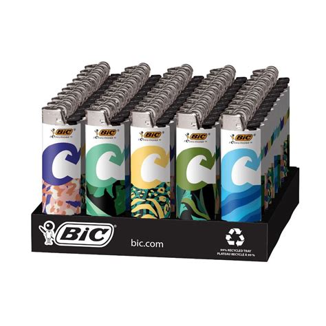 BIC Ecolutions Lighters, Assorted, 50-Count Tray