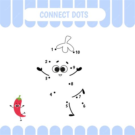 Premium Vector | Connect dots game for preschool kids chili pepper