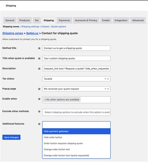 Contact For Shipping Quote Documentation Woocommerce