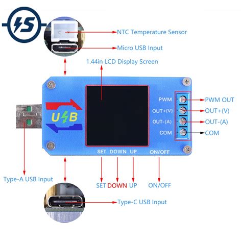 Medidor multifunción USB voltímetro LCD amperímetro probador de