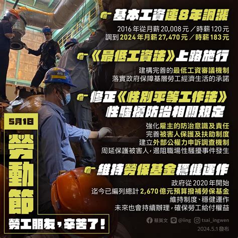 卸任前最後勞動節 蔡英文盤點8年4大政績致敬勞工 政治焦點 太報 Taisounds