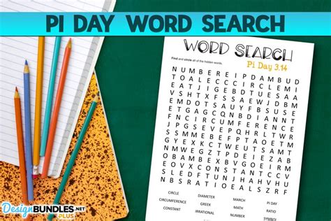 Pi Day Word Search Printable Worksheet