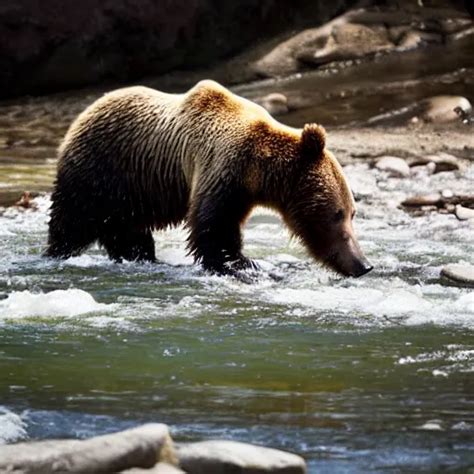 Krea A High Quality Photo Closeup Of A Grizzly Bear Standing In A