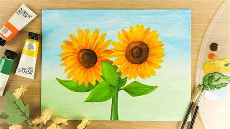 Sunflower Acrylic Painting Easy Best Flower Site