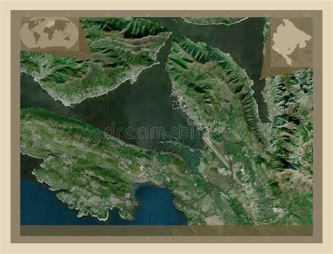 Tivat Montenegro High Res Satellite Major Cities Stock Illustration