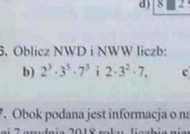 Matematyka Oblicz NWD i NWW liczb Załącznik Brainly pl