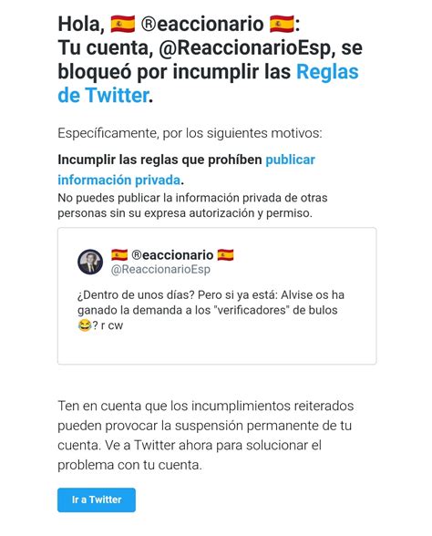 Eaccionario On Twitter He Tenido La Cuenta Bloqueada Por