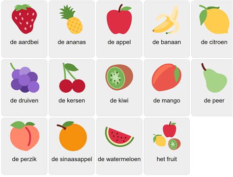 Fruits In Dutch Vocabulary Game Ekvis